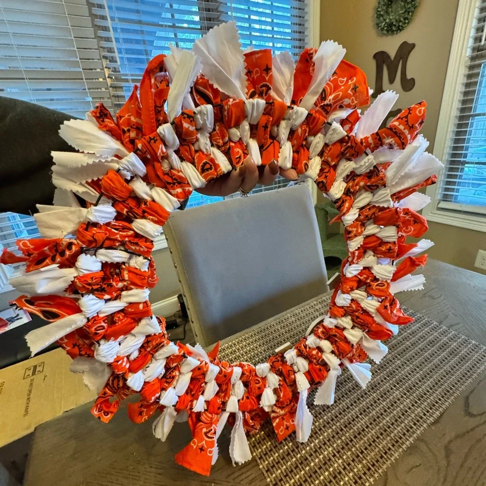 Festive Orange and White Holiday Wreath